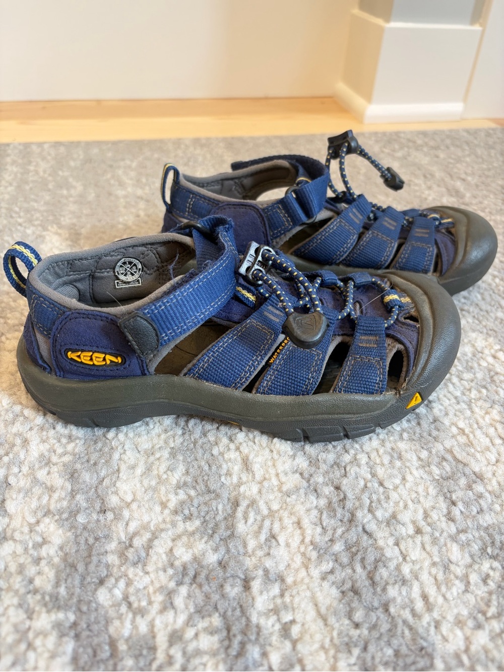 KEEN Kids Navy and Yellow Closed-Toe Hiking Sandals
